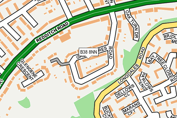 B38 8NN map - OS OpenMap – Local (Ordnance Survey)