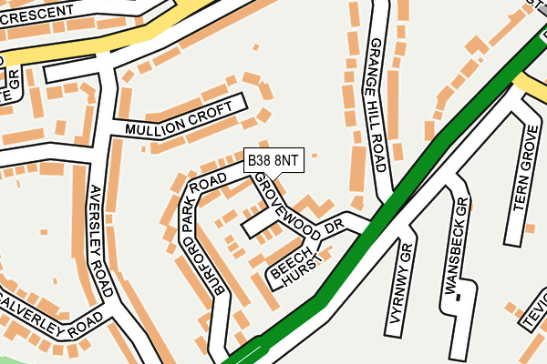 B38 8NT map - OS OpenMap – Local (Ordnance Survey)