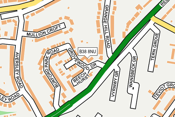 B38 8NU map - OS OpenMap – Local (Ordnance Survey)