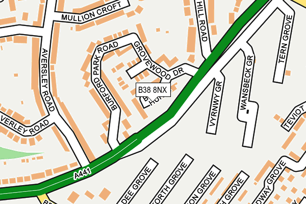 B38 8NX map - OS OpenMap – Local (Ordnance Survey)