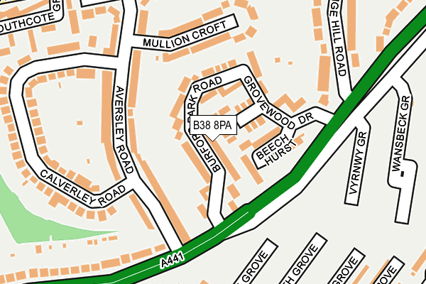 B38 8PA map - OS OpenMap – Local (Ordnance Survey)