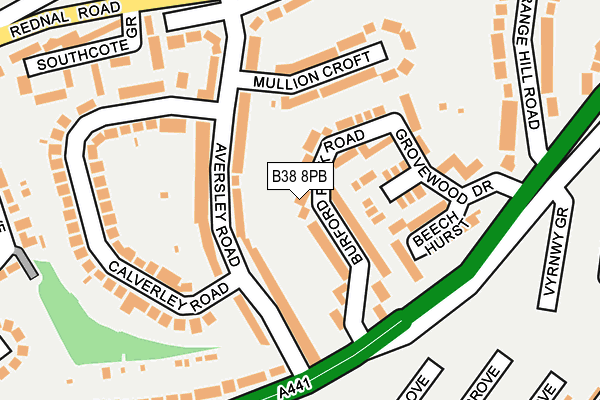 B38 8PB map - OS OpenMap – Local (Ordnance Survey)