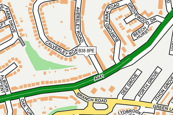 B38 8PE map - OS OpenMap – Local (Ordnance Survey)