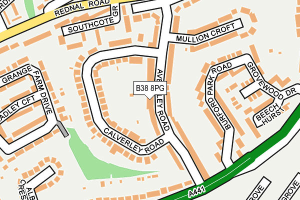 B38 8PG map - OS OpenMap – Local (Ordnance Survey)