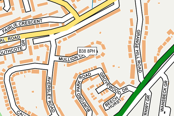 B38 8PH map - OS OpenMap – Local (Ordnance Survey)