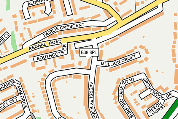 B38 8PL map - OS OpenMap – Local (Ordnance Survey)