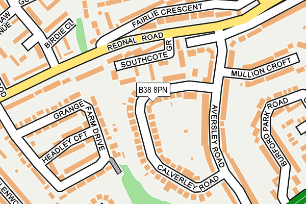 B38 8PN map - OS OpenMap – Local (Ordnance Survey)