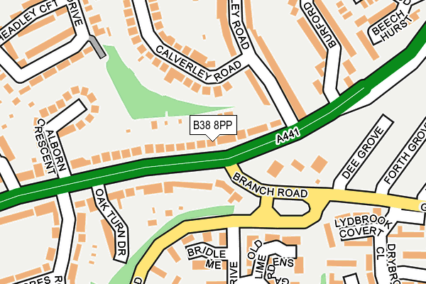 B38 8PP map - OS OpenMap – Local (Ordnance Survey)