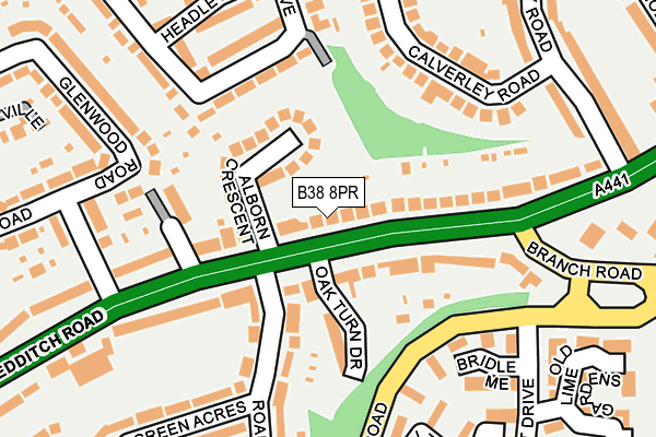 B38 8PR map - OS OpenMap – Local (Ordnance Survey)