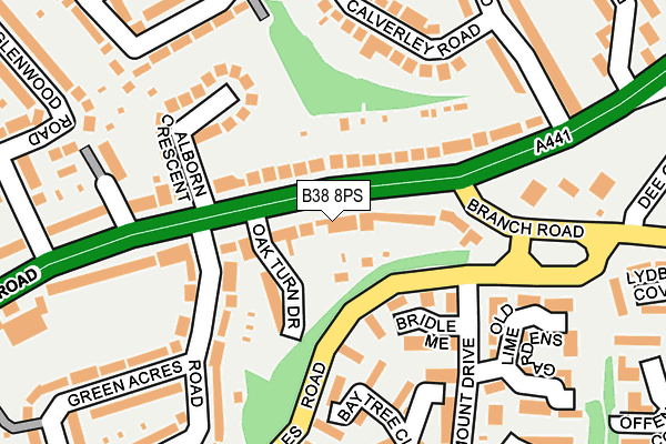 B38 8PS map - OS OpenMap – Local (Ordnance Survey)