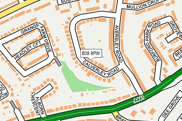 B38 8PW map - OS OpenMap – Local (Ordnance Survey)