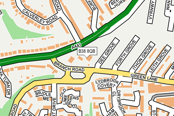 B38 8QB map - OS OpenMap – Local (Ordnance Survey)