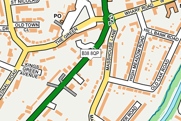 B38 8QP map - OS OpenMap – Local (Ordnance Survey)