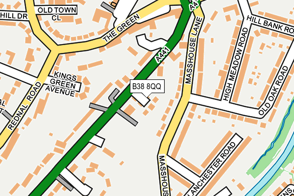 B38 8QQ map - OS OpenMap – Local (Ordnance Survey)