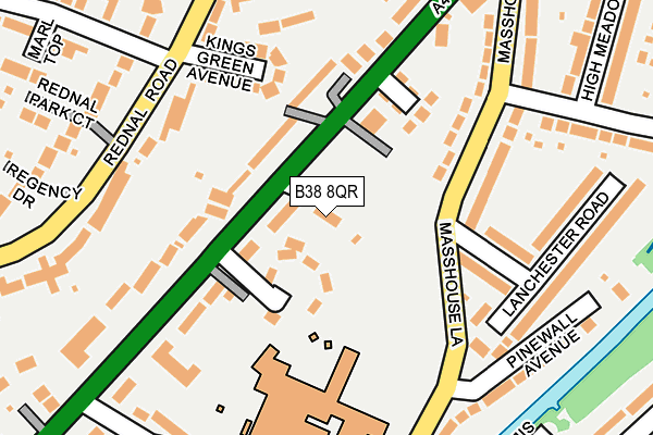 B38 8QR map - OS OpenMap – Local (Ordnance Survey)