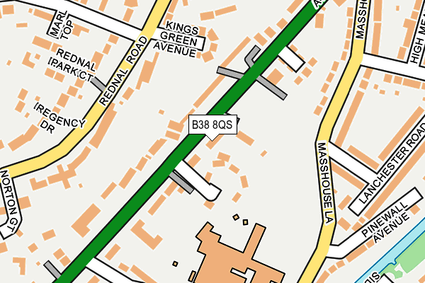 B38 8QS map - OS OpenMap – Local (Ordnance Survey)