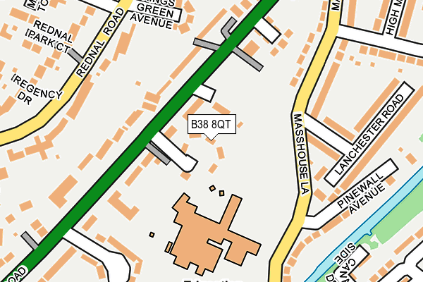 B38 8QT map - OS OpenMap – Local (Ordnance Survey)