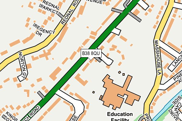 B38 8QU map - OS OpenMap – Local (Ordnance Survey)