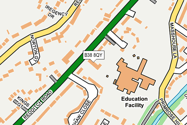 B38 8QY map - OS OpenMap – Local (Ordnance Survey)