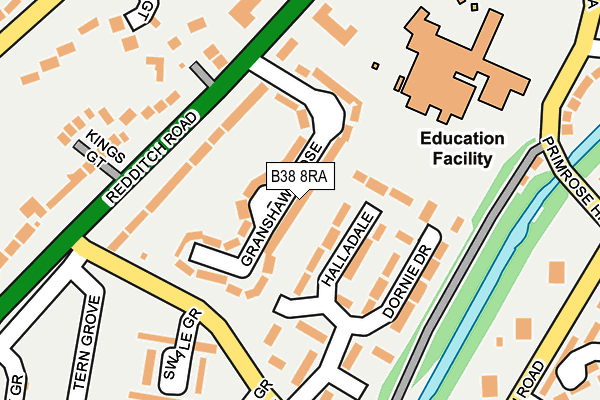 B38 8RA map - OS OpenMap – Local (Ordnance Survey)