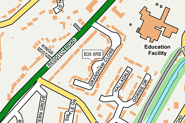 B38 8RB map - OS OpenMap – Local (Ordnance Survey)