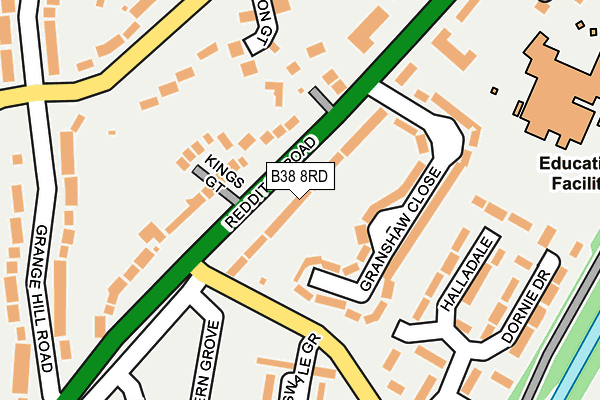 B38 8RD map - OS OpenMap – Local (Ordnance Survey)