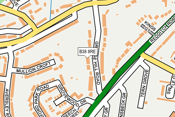 B38 8RE map - OS OpenMap – Local (Ordnance Survey)