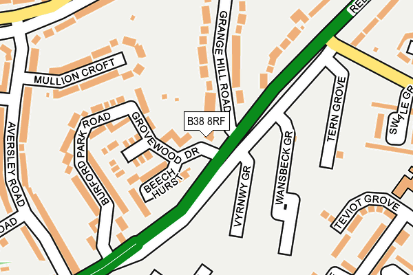 B38 8RF map - OS OpenMap – Local (Ordnance Survey)