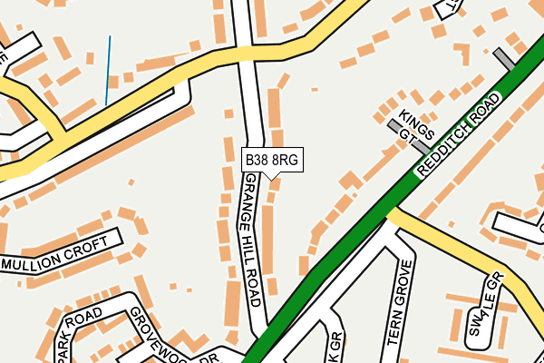 B38 8RG map - OS OpenMap – Local (Ordnance Survey)