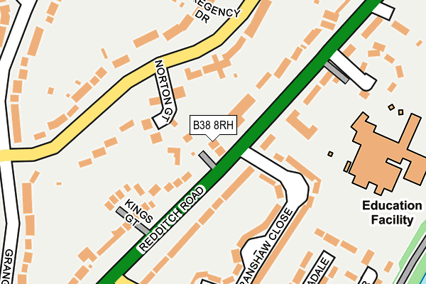 B38 8RH map - OS OpenMap – Local (Ordnance Survey)