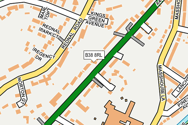 B38 8RL map - OS OpenMap – Local (Ordnance Survey)