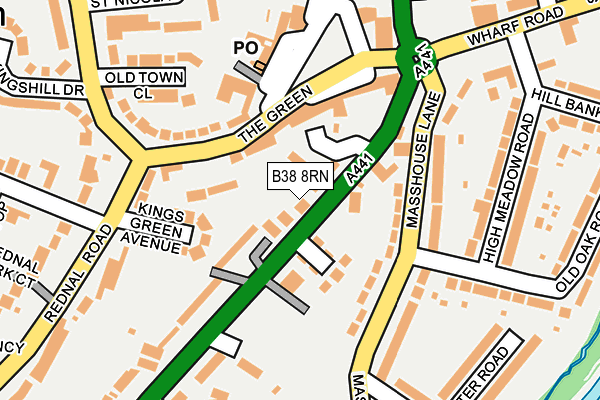B38 8RN map - OS OpenMap – Local (Ordnance Survey)