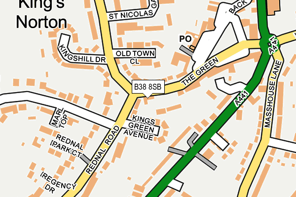 B38 8SB map - OS OpenMap – Local (Ordnance Survey)