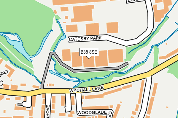 B38 8SE map - OS OpenMap – Local (Ordnance Survey)