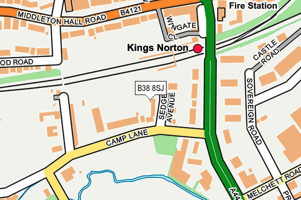 B38 8SJ map - OS OpenMap – Local (Ordnance Survey)