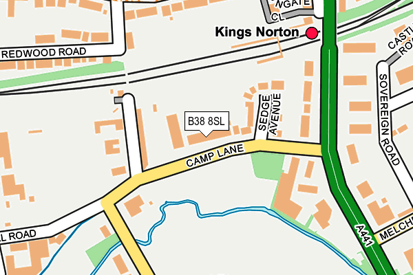 B38 8SL map - OS OpenMap – Local (Ordnance Survey)