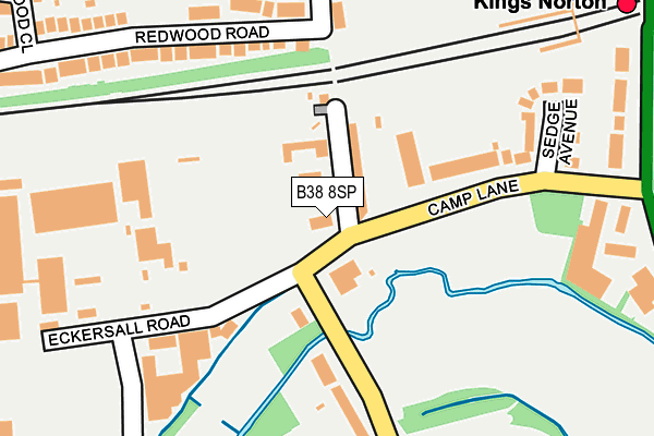 B38 8SP map - OS OpenMap – Local (Ordnance Survey)