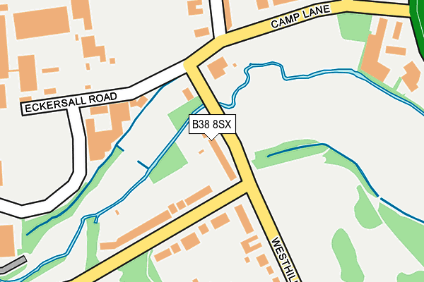 B38 8SX map - OS OpenMap – Local (Ordnance Survey)