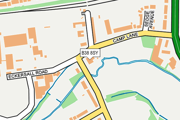 B38 8SY map - OS OpenMap – Local (Ordnance Survey)