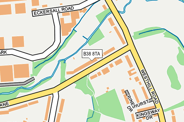 B38 8TA map - OS OpenMap – Local (Ordnance Survey)