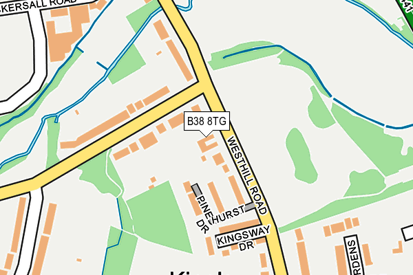 B38 8TG map - OS OpenMap – Local (Ordnance Survey)