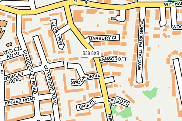 B38 8XB map - OS OpenMap – Local (Ordnance Survey)
