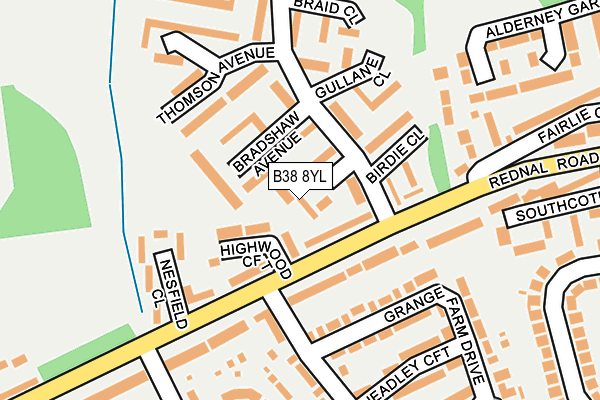 B38 8YL map - OS OpenMap – Local (Ordnance Survey)