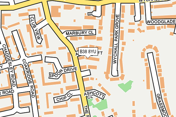 B38 8YU map - OS OpenMap – Local (Ordnance Survey)