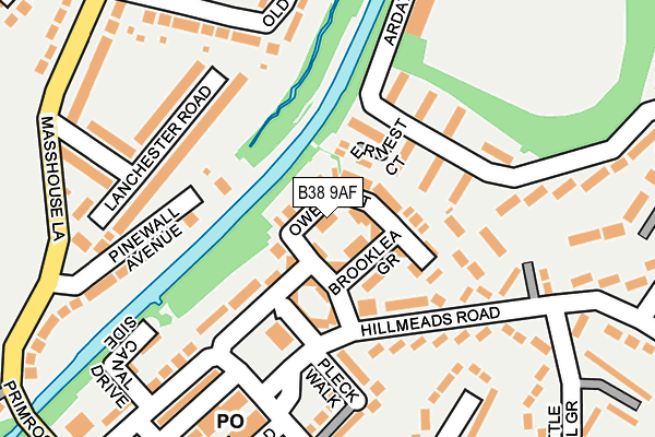 B38 9AF map - OS OpenMap – Local (Ordnance Survey)