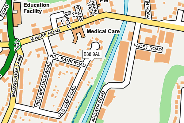 B38 9AL map - OS OpenMap – Local (Ordnance Survey)
