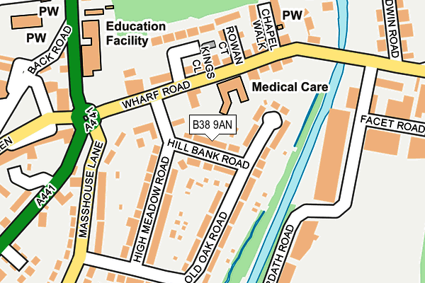 B38 9AN map - OS OpenMap – Local (Ordnance Survey)