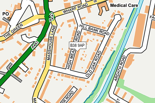 B38 9AP map - OS OpenMap – Local (Ordnance Survey)