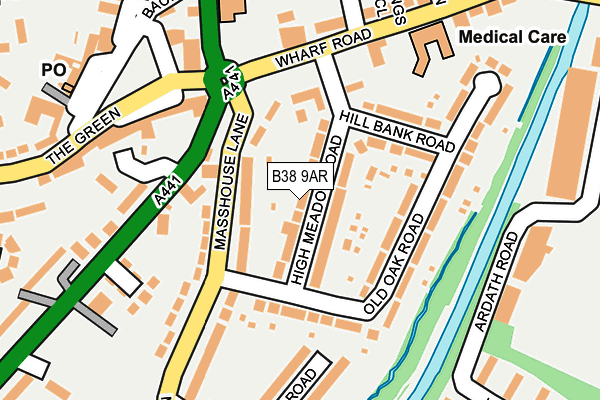 B38 9AR map - OS OpenMap – Local (Ordnance Survey)