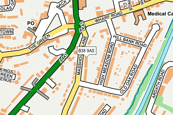 B38 9AS map - OS OpenMap – Local (Ordnance Survey)